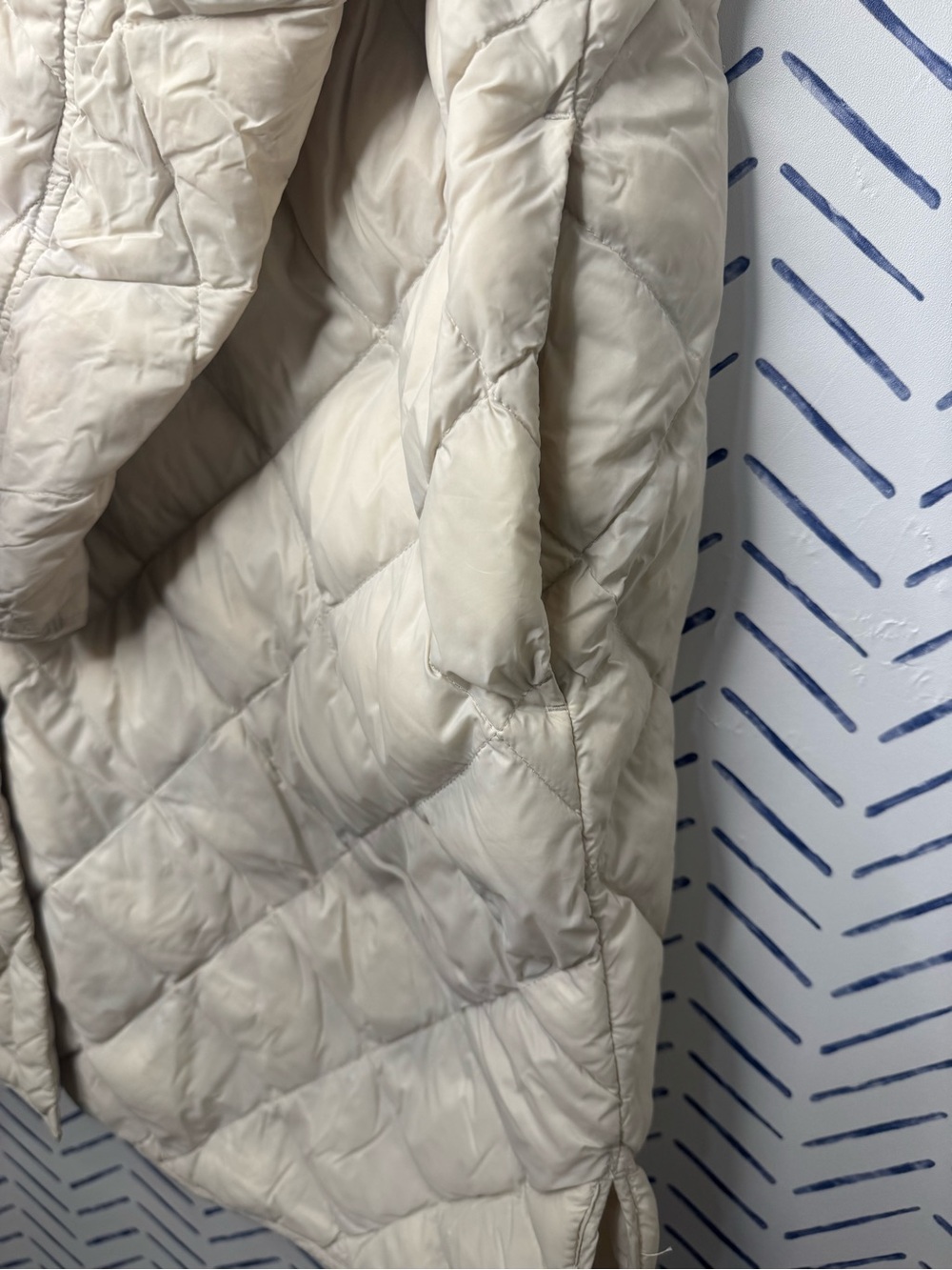 J.Jill Women's Lightweight Down Quilted Puffer Car Coat barn Cream MINT large - Picture 4 of 7